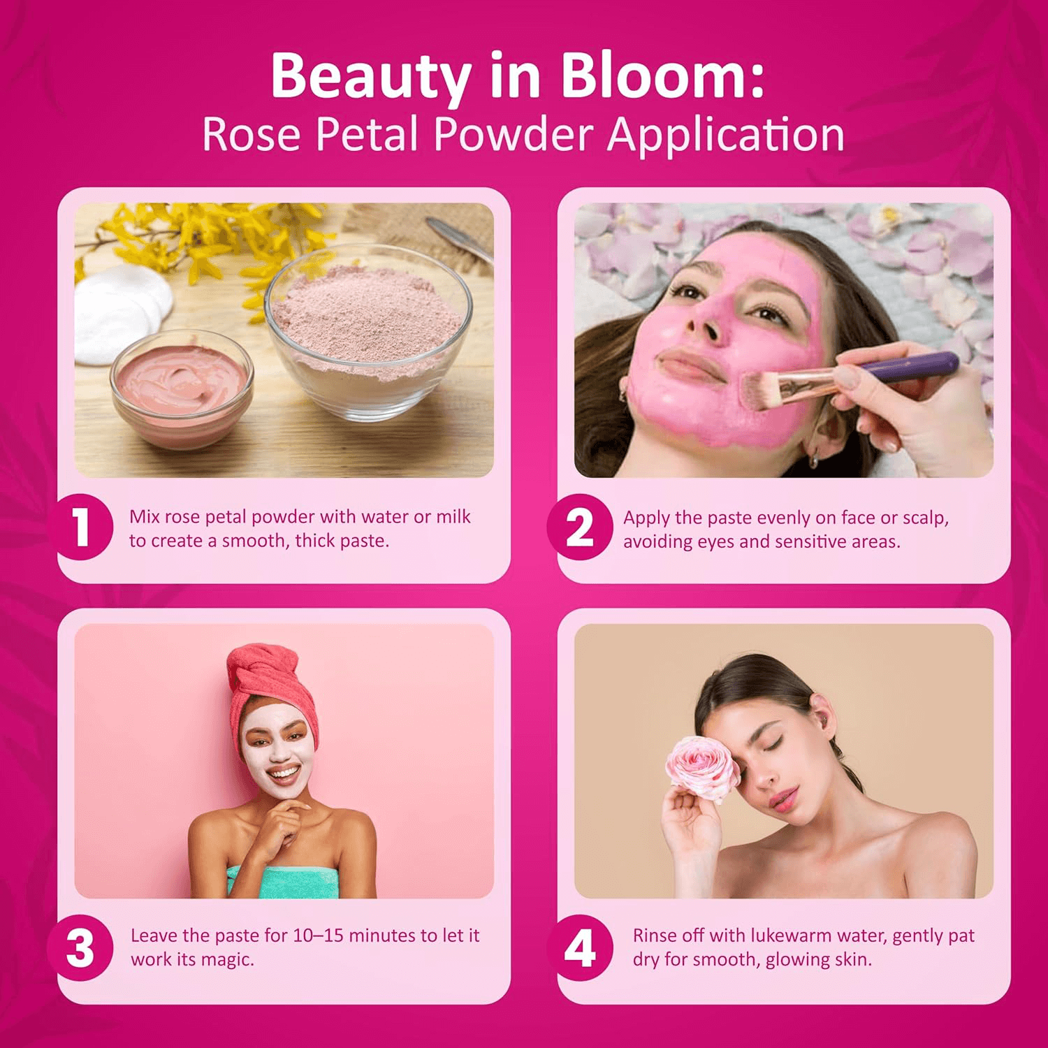 Vedahillz Rose Petals Powder – Culinary, Herbal & Beauty Use Made from Premium Fresh Roses